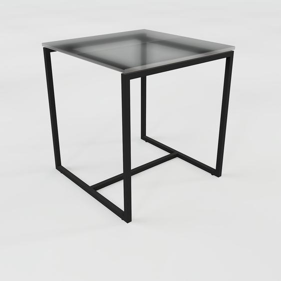 Table basse en Verre fumé dépoli, design industriel, bout de canapé raffiné - 42 x 46 x 42 cm, personnalisable