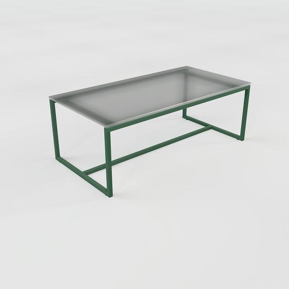 Table basse en Verre fumé dépoli, design industriel, bout de canapé raffiné - 81 x 31 x 42 cm, personnalisable