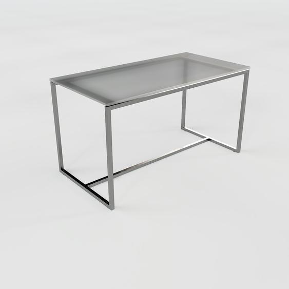 Table basse en Verre fumé dépoli, design industriel, bout de canapé raffiné - 81 x 46 x 42 cm, personnalisable