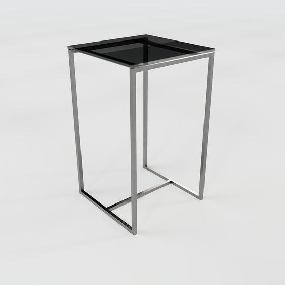 Table basse en Verre fumé transparent, design industriel, bout de canapé raffiné - 42 x 71 x 42 cm, personnalisable