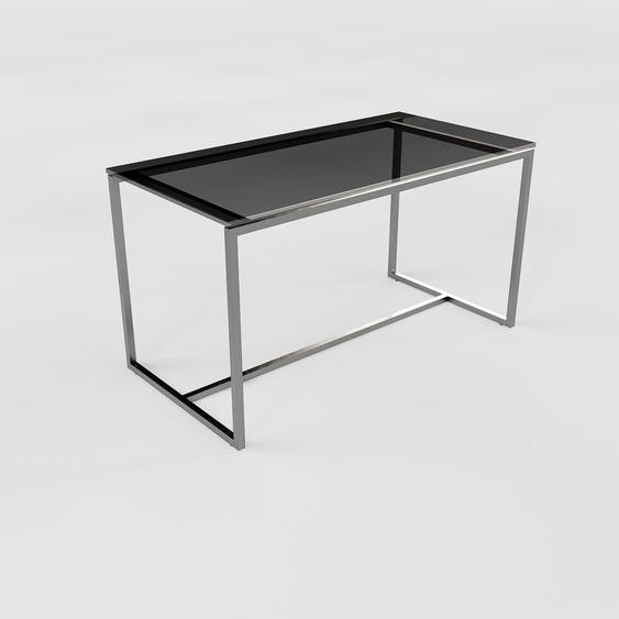Table basse en Verre fumé transparent, design industriel, bout de canapé raffiné - 81 x 46 x 42 cm, personnalisable
