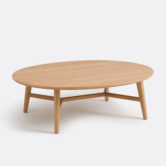 Table basse forme ovale, plaqué chêne, Yvan