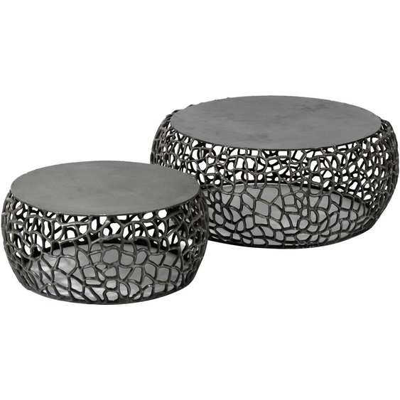 Table basse FURNLUX Labyrinth Noir 75 cm (2 pièces) / Couleur principale : noir / Dimensions : 75 x 30 x 75 cm