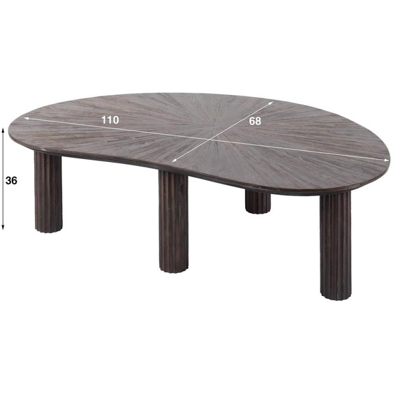 Table basse FURNLUX Maya Teck 110 cm / Couleur principale : marron / Dimensions : 110 x 36 x 68 cm