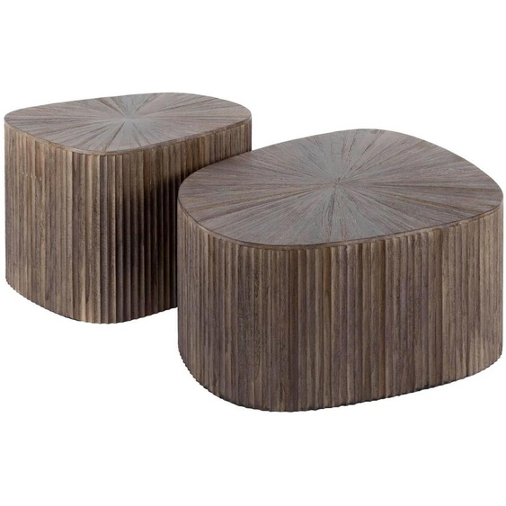 Table basse FURNLUX Maya Teck 73 cm (2 pièces) / Couleur principale : marron / Dimensions : 73 x 31 x 68 cm