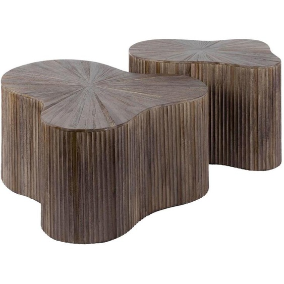 Table basse FURNLUX Maya Teck 77 cm (2 pièces) / Couleur principale : marron / Dimensions : 77 x 38 x 66 cm