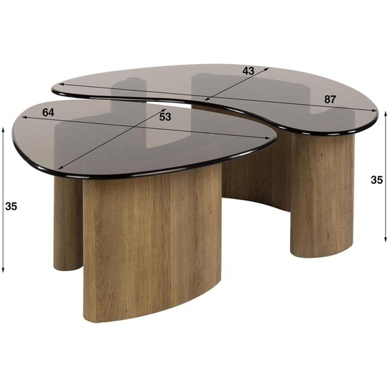 Table basse FURNLUX Tinto marron et chêne 87 cm / Couleur principale : marron / Dimensions : 87 x 35 x 53 cm