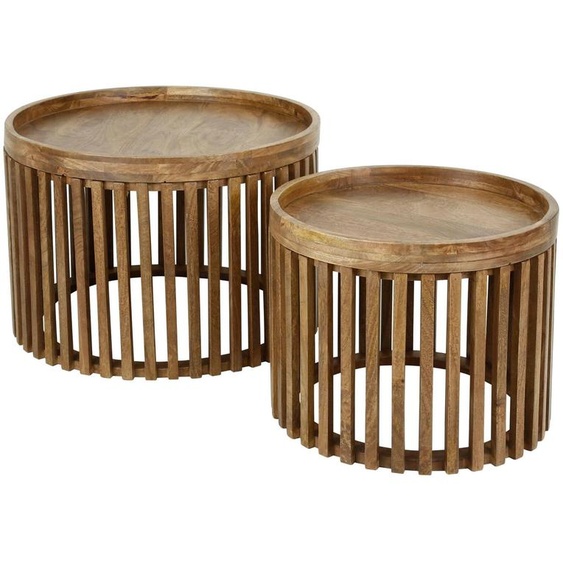 Table basse FURNLUX Tweak marron sable 65 cm (2 pièces) / Couleur principale : marron / Dimensions : 65 x 40 x 65 cm