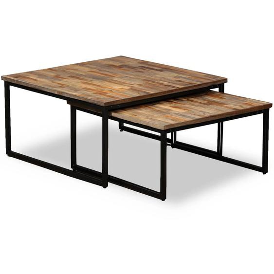 Table basse gigogne 2 pcs Teck massif de récupération