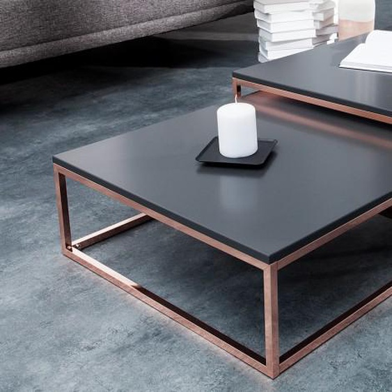 Table basse gigogne cuivre et anthracite - Wim