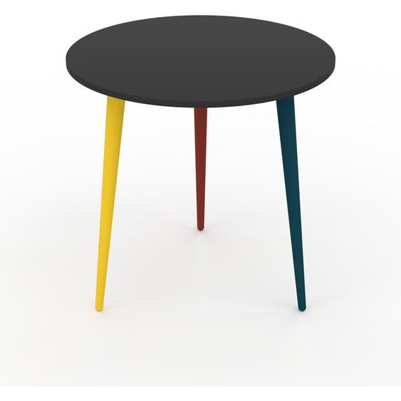 Table basse - Graphite, ronde, design scandinave, petite table pour salon élégante - 50 x 49 x 50 cm, personnalisable