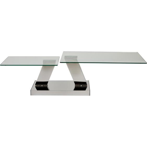 Table basse grise plateau verre pieds métal 95x60cm