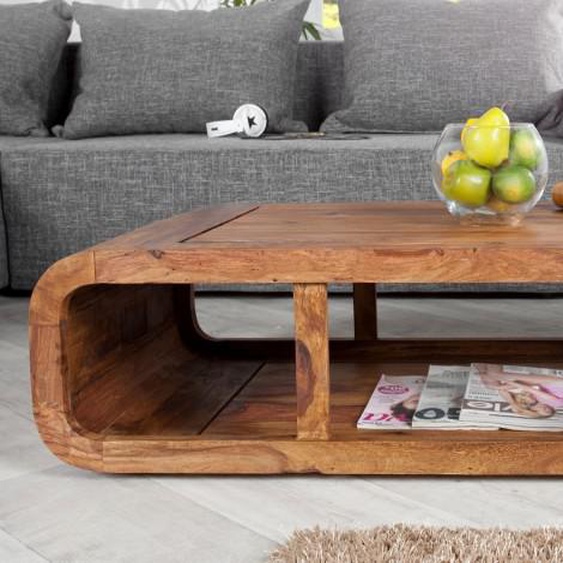 Table basse incurvée bois massif - Nixa