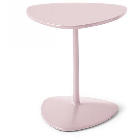 Table basse  ISLAND base métal plateau laqué rose