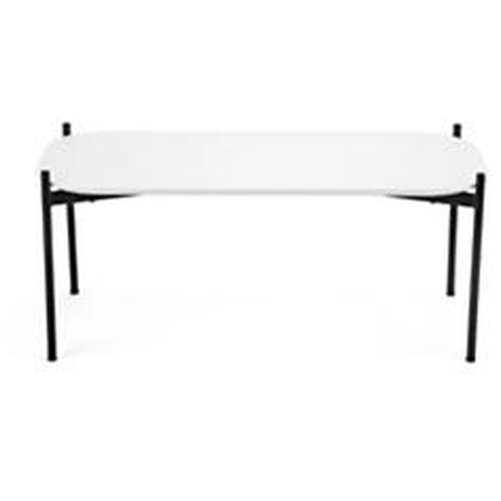 Table basse Meet 100 x 50 cm - Blanc pieds acier Noir