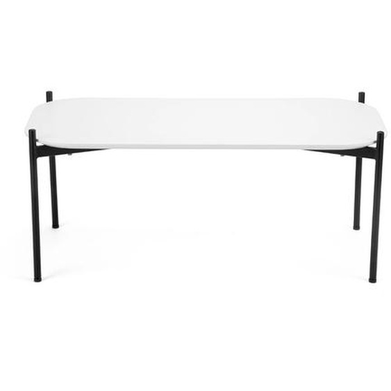 Table basse Meet 100 x 50 cm - Blanc pieds acier Noir
