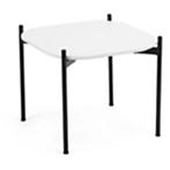 Table basse Meet 50 x 50 cm - Blanc pieds acier Noir