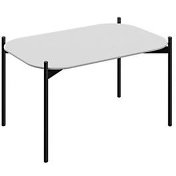 Table basse Meet 75 x 50 cm - Blanc pieds acier Noir