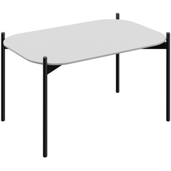 Table basse Meet 75 x 50 cm - Blanc pieds acier Noir