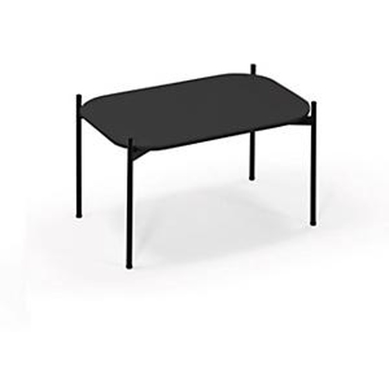 Table basse Meet 75 x 50 cm - Noir pieds acier Noir