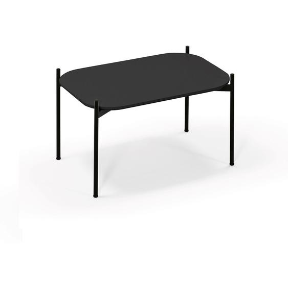 Table basse Meet 75 x 50 cm - Noir pieds acier Noir