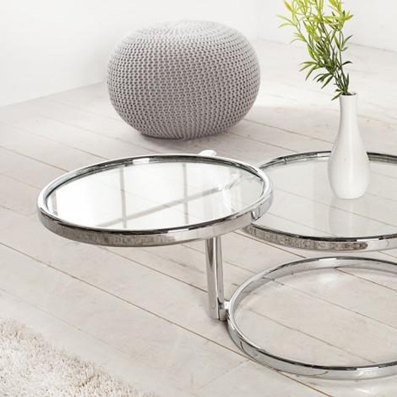 Table basse modulable métal et verre - Oslo