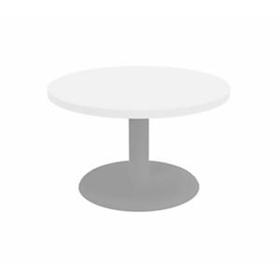 Table basse Paola modulaire ronde - Piètement tulipe Gris - Plateau Blanc