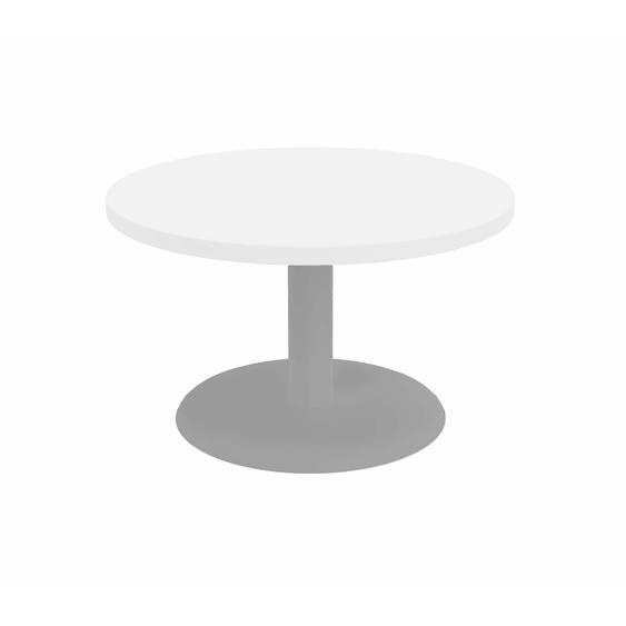 Table basse Paola modulaire ronde - Piètement tulipe Gris - Plateau Blanc