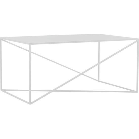 Table basse rectangulaire en métal blanc l100cm