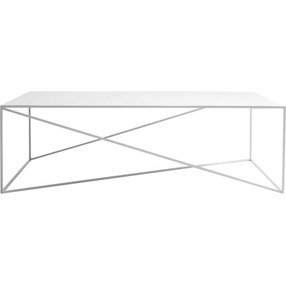 Table basse rectangulaire en métal blanc l140cm