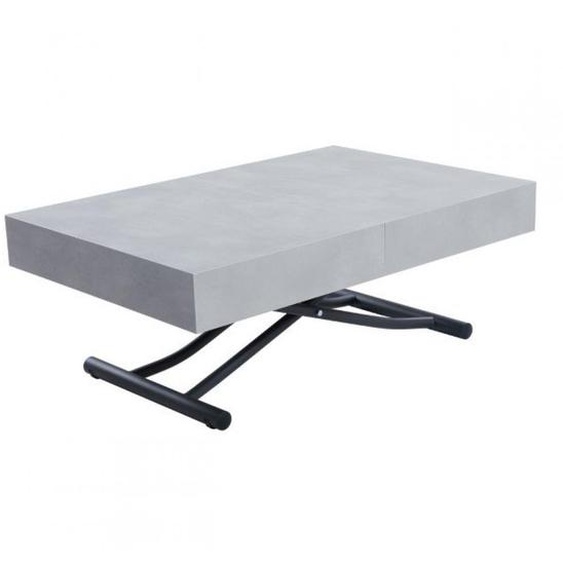 Table basse relevable extensible ALBATROS design gris beton Pied gris graphite