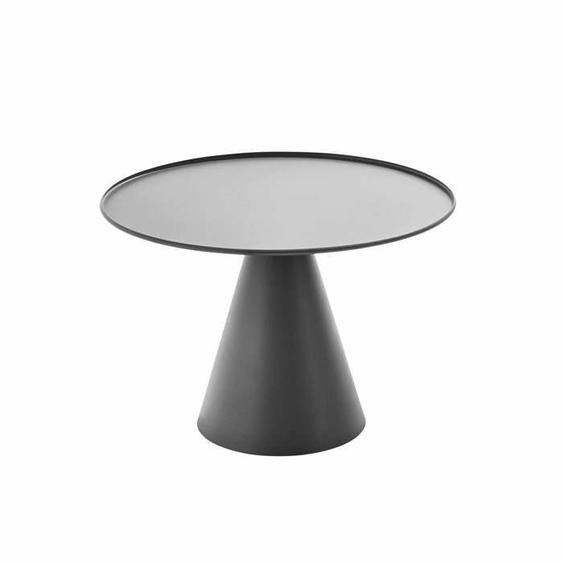 Table basse ronde 60 cm en acier gris anthracite Gomba - Oviala