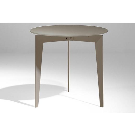 Table basse ronde DALLAS en verre dépoli taupe