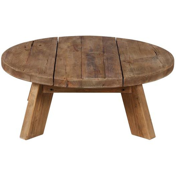 Table basse ronde en pin recyclé 90 cm