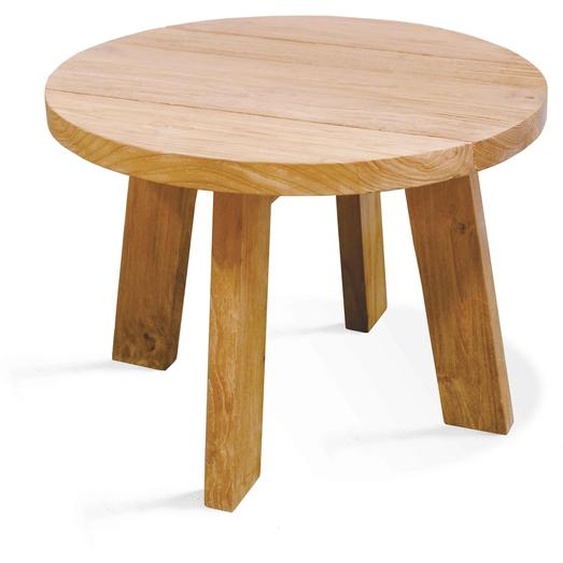 Table basse ronde en teck massif recyclé 50 cm - Oviala Haya