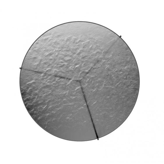 Table basse ronde ESPRIT acier noir verre forgé gris fumé