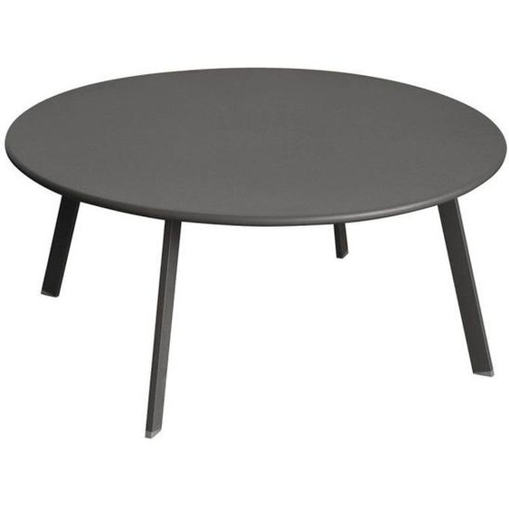 Table dappoint de jardin ronde Saona graphite 90x40cm en acier traité époxy - Hespéride