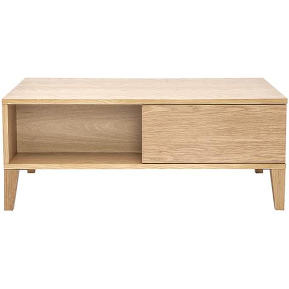 Table basse scandinave avec rangement en bois clair L100 cm FREDDY
