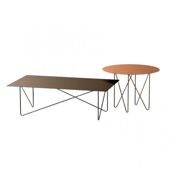Table basse SHAPE acier composition table ronde cuivre rectangle bronze