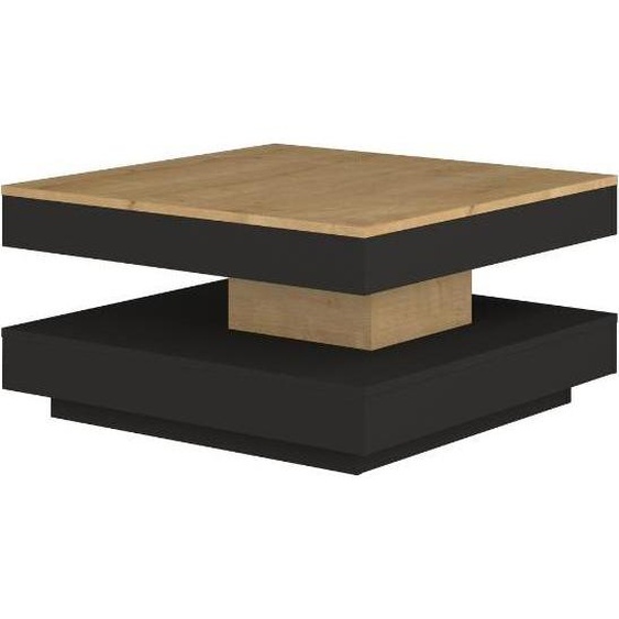 Table basse Soho 78x78 cm avec plateau extensible - beige/gris foncé