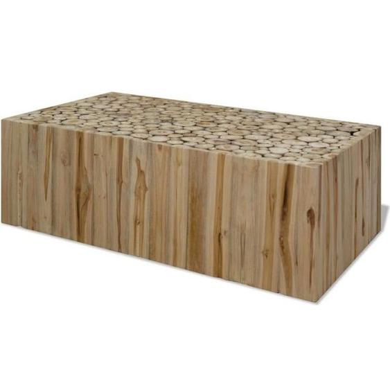 Table basse Teck authentique - VIDAXL - 90 x 50 x 35 cm - Bois - Marron - Vintage