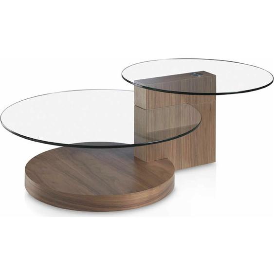 Table basse verre bois foncé 120x80x38cm