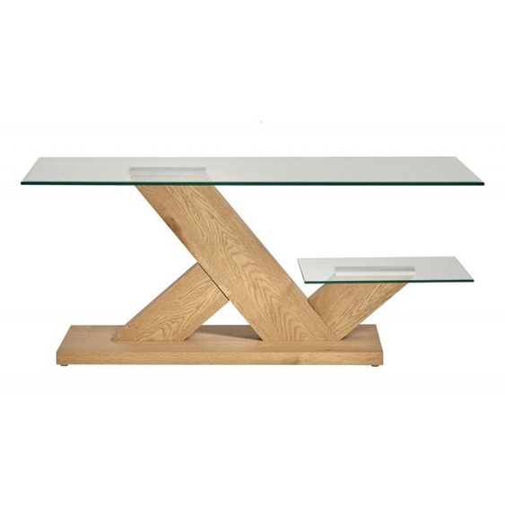 Table basse verre et bois de chêne clair - Penza