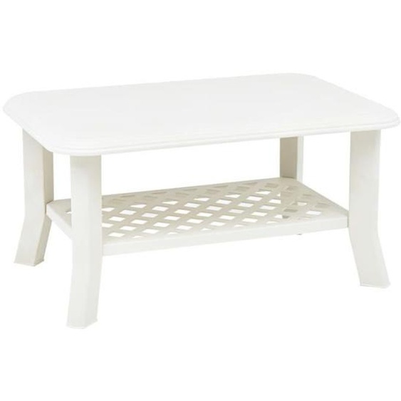 Table basse - VIDAXL - Blanc - 90 x 60 x 46 cm - Plastique - Résistante aux intempéries