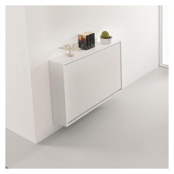 Table/bureau mural pliante BUREAU support acier structure stratifié écologique blanc