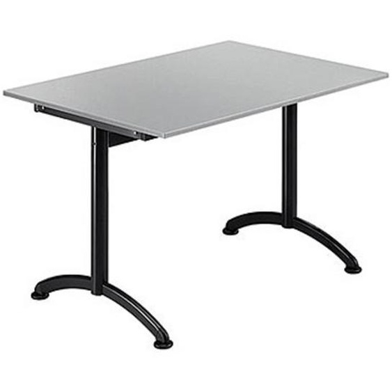 Table Cafeteria L. 120 x P. 80 cm, plateau Gris, piétement Noir