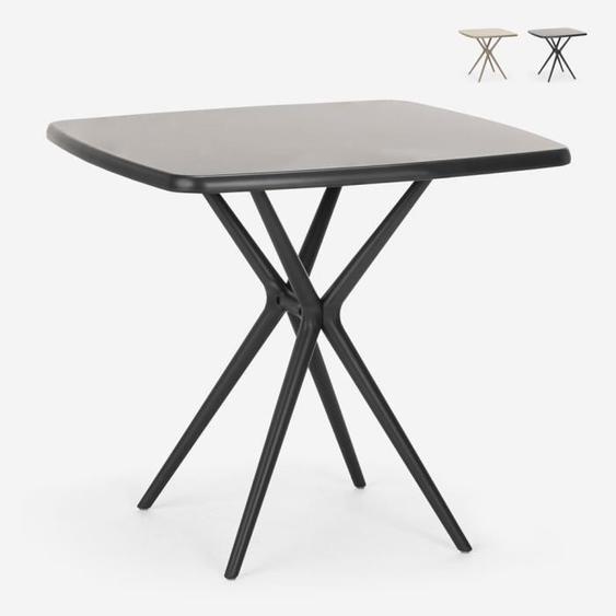 Table carrée moderne - AHD - Gang 70 - Plastique - Noir - 4 places