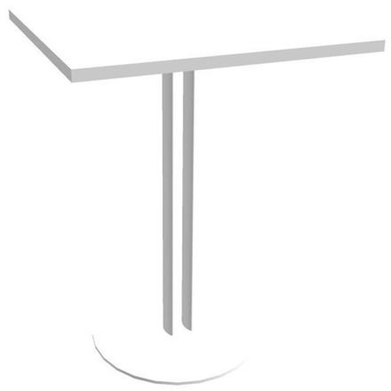 Table carrée Roxane hauteur 74 cm plateau Blanc 60 cm - Pied central métal Blanc