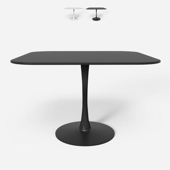 Table carrée - AHD - Lillium 100 - Noir - Bords arrondis - 4 places