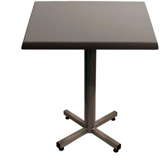 Table Coffee carrée L.70 x P.70 x H.75 cm - Plateau Gris – Pied central Aluminium
